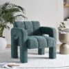 31.10" Wide Boucle Upholstered Accent Chair - Green - Image 2