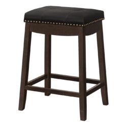 Bar Stool Counter Height, Saddle Seat, Transitional (Set of 2) - Espresso
