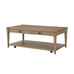 Cocktail Table With Two Storage Drawers And Casters - Sand