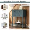 Narrow Console Table, Slim Sofa Table With Three Storage Drawers And Bottom Shelf For Living Room, Easy Assembly - Navy - Image 7