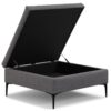 Rebecca - Multifunctional Coffee Table Storage Ottoman With Lift Up Lid - Gray - Image 2