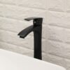19" 5" Bathroom Sink Combo Rectangular Vessel Vanity Set With Faucet Drop In Ready Ceramic Basin - White / Black - Image 5