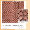 Plastic Interlocking Deck Tiles, (Set of 44), Patio Flooring Outdoor Waterproof All Weather Use For Garden Poolside Front / Back Yard - Mahogany - Image 9