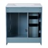 Bathroom Vanity With Ceramic Sink Combo, Frame Bathroom Storage Cabinet, Freestanding Vanity Set With 3 Drawers & Soft Closing Doors - Indigo - Image 15