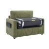 Twin Size Sofa Bed Sleeper Sofa Loveseat With Foldable Mattress, Side Table, USB Ports - Green - Image 12