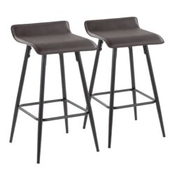 Ale - Contemporary Fixed Height Counter Stool (Set of 2) - Black / Espresso