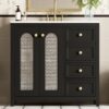 Bathroom Vanity With Two Soft Close Doors, Adjustable Shelves And Three Drawers - Black - Image 21