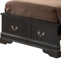 Louis Phillipe - Twin Elegant Storage Bed - Black