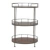Industrial Round Butler Tray Table - Chestnut - Image 3