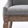 Ultra Side Dining Chair,Thickened Fabric Chairs With Neutrally Toned Solid Wood Legs, Bronze Nail Head (Set of 2) - Gray - Image 11