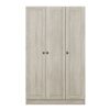 3 Door Shutter Wardrobe With Shelves - Gray - Image 3