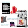 110V Commercial Slushy Machine 30L Double Tank 950W Stainless Steel Margarita Frozen Drink With Powerful Compressor Efficient Cooling Perfect For Supermarkets Cafes Restaurants Bars - Silver - Image 2