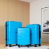 Hardshell Suitcase Spinner Wheels Pp Luggage Sets Lightweight Suitcase With Tsa Lock, 3 Piece Set (20/24/28) - Light Blue - Image 2
