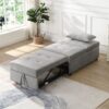 Stylish Folding Ottoman Sofa Bed With Multifunctional Design - Gray - Image 3