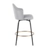 Ahoy - Contemporary Fixed Height Counter Stool Round Footrest (Set of 2) - Light Gray / Black - Image 3