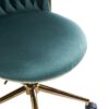 Office Desk Chair, Upholstered Home Office Desk Chairs With Adjustable Swivel Wheels, Ergonomic Office Chair For Living Room, Bedroom, Office, Vanity Study - Emerald - Image 9