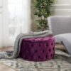 Modern Glam Ottoman Velvet - Fuchsia - Image 5