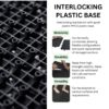 Interlocking Deck Tiles Plastic Waterproof Outdoor All Weather Anti-Slip Bathroom Shower Balcony Porch Strong Weight Capacity Upto 440 Lbs, Pebble Stone Pattern Pack Of 60 - Black - Image 7