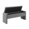 Modern Bed End Bench With Storage, Upholstered Large Foot Rest Stool, Comfy Window Vanity Bench For Living Room, Dorm, Coffee Table, Linen - Dark Gray - Image 7