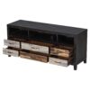 Retro Distressed Wooden TV Stand For TVs Up To 65", Entertainment Center Media Console With 6 Drawers And 3 Shelves For Living Room - Black - Image 19