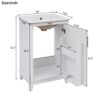 Modern Small Bathroom Vanity Cabinet With Ceramic Basin, Ample Storage, 1 Soft-Close Door - White - Image 12