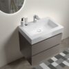 Alice - 24" Bathroom Vanity With Sink, Large Storage Wall Mounted Floating Bathroom Vanity For Modern Bathroom, One-Piece Sink Basin Without Drain And Faucet - Gray / White - Image 2