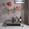 Cirro - Antique Mirror Wire Brass Serving Cart - Antique Brass / White - Image 5