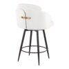 Dahlia - Contemporary Fixed Height Counter Stool With Round Footrest (Set of 2) - Matte Black / Cream / Gold - Image 4