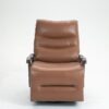 Swivel Rocker Recliner Power Glider Chair With Solid Wood Armrests, Extra Wide Reclining Sofa Chair Upholstered Faux Leather Living Room Single Sofa - Orange - Image 21