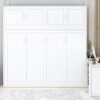 Queen Size Wall Murphy Bed With Desk And Storage Shelves And Big Cabinets - White - Image 17
