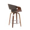 Curvini - Mid-Century Modern Counter Stool (Set of 2) - Walnut / Charcoal - Image 4