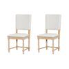 Topmax - 7 Piece Vintage Traditional Extendable Dining Table Set With Removable Leaf, 4 Serrated Back Chairs And 2 Upholstered Back Dining Chairs For 6 - Natural - Image 16