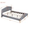 Queen Size Platform Bed With Thick, Stylish Stripe Decorated Bedboard And Elegant Leg - Gray - Image 12