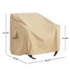 Shield - Patio Outdoor Club Chair Cover Set, Durable Weather Resistant Fabric - Beige - Image 2