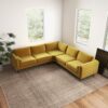 Amber - Velvet Corner Sectional Sofa - Yellow - Image 6