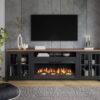 Essex - Fireplace TV Stand Console For TVs Up To 100" - Black, Whiskey - Image 6