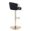 Claire - Contemporary / Glam Adjustable Bar Stool (Set of 2) - Gold / Black - Image 3