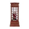 Christmas Lighted Water Spinning Phone Booth With Santa On Phone, 3*AA Batteries Required - White / Red - Image 3