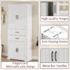 Elegant Multi Functional Storage Cabinet With Slide Rail Drawers, Adjustable Shelves - White - Image 9