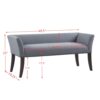 Accent Bench With Low Back And Flared Arms - Slate Blue - Image 3
