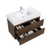 Alice - 36" Bathroom Vanity With Sink, Large Storage Wall Mounted Floating Bathroom Vanity For Modern Bathroom, One-Piece Sink Basin Without Drain And Faucet - White / Walnut - Image 8