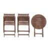 3 Piece Acacia Bistro Set, Folding Patio Furniture For Garden Backyard Balcony Porch With 1 Coffee Table And 2 Foldable Chairs - Natural Stained - Image 10