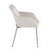 Daniella - Contemporary Dining Chair (Set of 2) - Cream / Chrome - Image 3