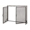 Samantha - Iron Fireplace Screen Fine Mesh 2 Door Design - Black / Gold - Image 4