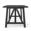 Farmhouse Style Dining Table With Wood Like Top - Matte Black - Image 6