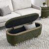 Modern Storage Ottoman Bench Upholstered Seating With Storage - Dark Green - Image 9