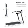 Portable Compact Treadmill, Electric Motorized 3.5Hp, 14Km / H, Medium Running Machine Motorised Gym 330Lbs, Foldable For Home Gym Fitness Workout Jogging Walking, Bluetooth Speaker App Fitime - White - Image 11
