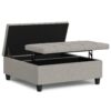 Harrison - Large Square Coffee Table Storage Ottoman - Gray - Image 3