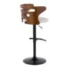 Cosi - Mid-Century Modern Adjustable Barstool With Swivel With Rounded T Footrest (Set of 2) - Black / Walnut / Cream - Image 4