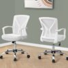 Office Chair, Adjustable Height & Swivel, Ergonomic, Contemporary And Modern - White - Image 3